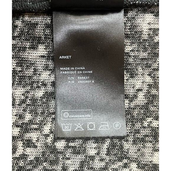 ARKET High-Neck Pile Jacket Black White Melange Scandinavian Cozycore Sz Medium - Picture 10 of 11